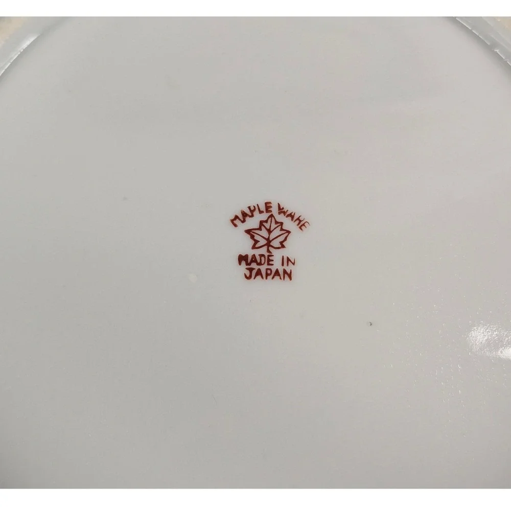 Maple Ware Japan Hand Painted Porcelain Fruit Floral Plate Lusterware Vintage